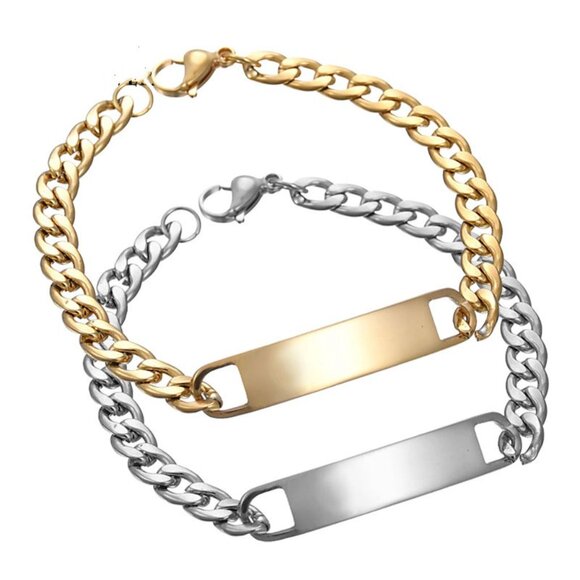 3/$35 Classic Stainless steel Chain ID Bar Bracelet Silver Men Jewelry Gift - Picture 6 of 6